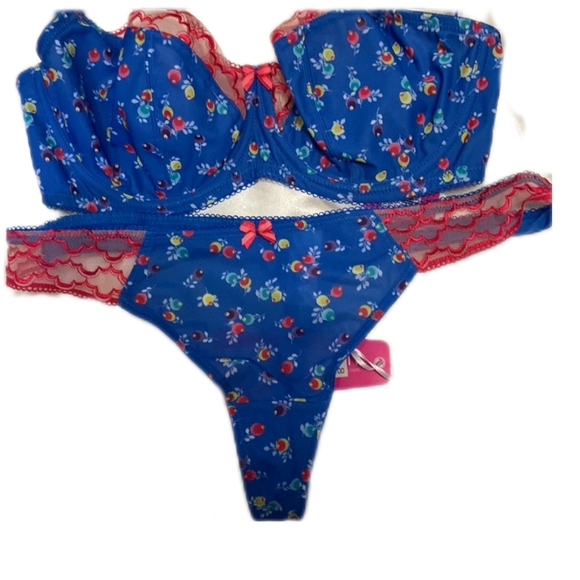 Brand New Panache by Cleo set, matching bra and panty, 34E & M thong - Picture 2 of 4